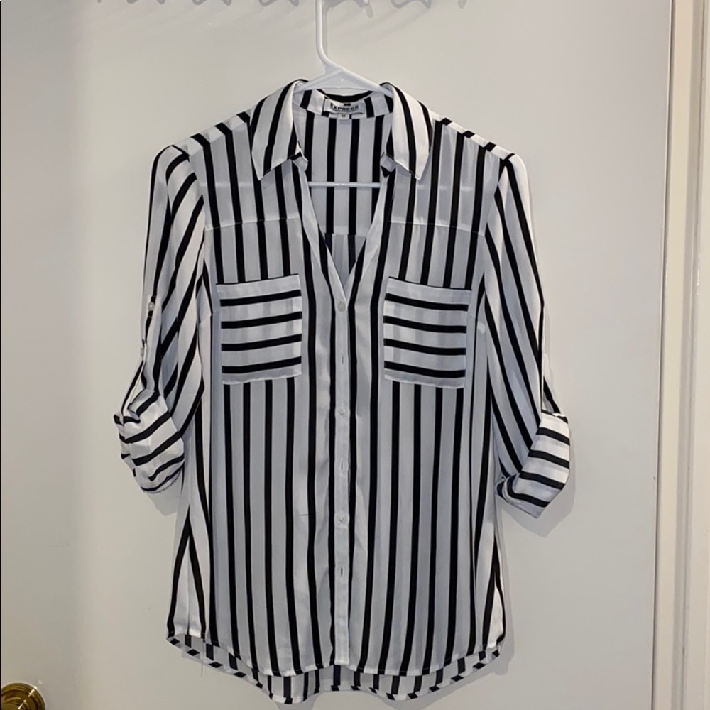 Black and white button up